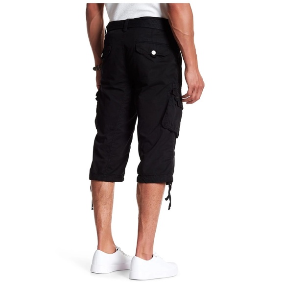 X-Ray Jeans Men's Belted 18" Long Cargo Shorts With Draw Cord - Picture 4 of 16